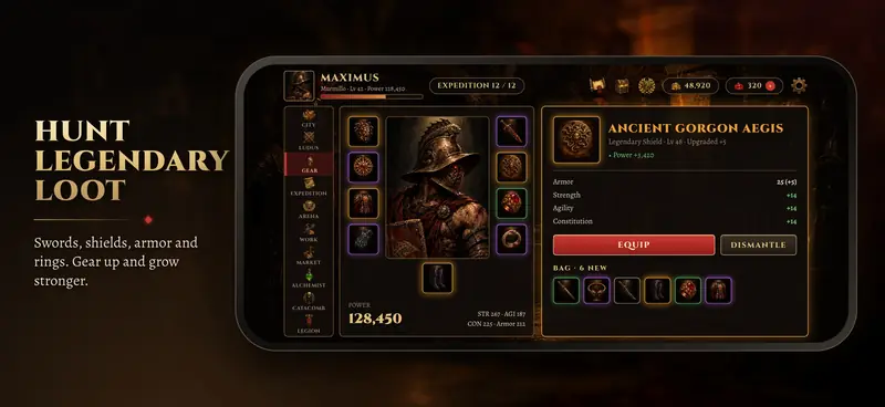 Arena of Exiles ekran görüntüsü: Efsanevi ganimetin peşinde