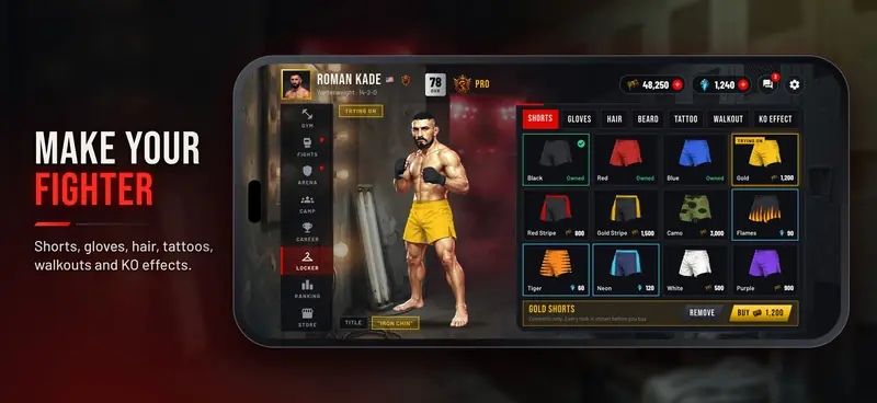 Cage Dynasty ekran görüntüsü: Dövüşçünü tasarla
