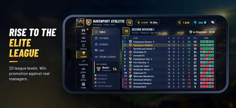 Club Dynasty ekran görüntüsü: Elit lige yüksel